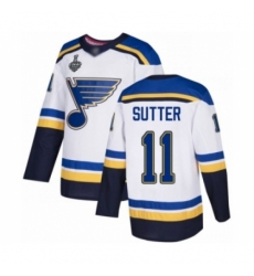 Youth St. Louis Blues #11 Brian Sutter Authentic White Away 2019 Stanley Cup Final Bound Hockey Jersey Youth St. Louis Blues #11 Brian Sutter Authentic White Away 2019 Stanley Cup Final Bound Hockey Jersey