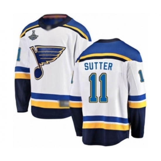 Youth St. Louis Blues #11 Brian Sutter Fanatics Branded White Away Breakaway 2019 Stanley Cup Champions Hockey Jersey Youth St. Louis Blues #11 Brian Sutter Fanatics Branded White Away Breakaway 2019 Stanley Cup Champions Hockey Jersey
