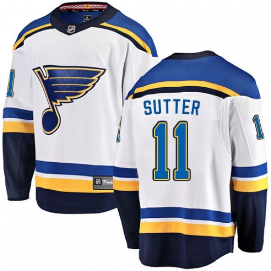 Youth St. Louis Blues #11 Brian Sutter Fanatics Branded White Away Breakaway NHL Jersey Youth St. Louis Blues #11 Brian Sutter Fanatics Branded White Away Breakaway NHL Jersey