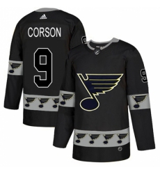 Men's Adidas St. Louis Blues #9 Shayne Corson Authentic Black Team Logo Fashion NHL Jersey Men's Adidas St. Louis Blues #9 Shayne Corson Authentic Black Team Logo Fashion NHL Jersey