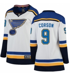 Women's St. Louis Blues #9 Shayne Corson Fanatics Branded White Away Breakaway NHL Jersey Women's St. Louis Blues #9 Shayne Corson Fanatics Branded White Away Breakaway NHL Jersey
