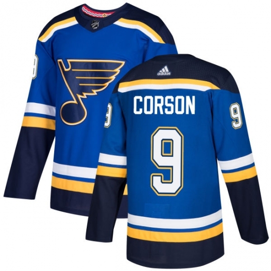 Youth Adidas St. Louis Blues #9 Shayne Corson Authentic Royal Blue Home NHL Jersey Youth Adidas St. Louis Blues #9 Shayne Corson Authentic Royal Blue Home NHL Jersey