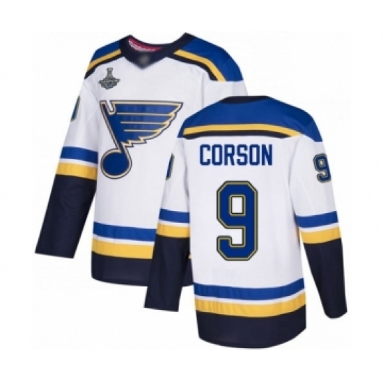 Youth St. Louis Blues #9 Shayne Corson Authentic White Away 2019 Stanley Cup Champions Hockey Jersey Youth St. Louis Blues #9 Shayne Corson Authentic White Away 2019 Stanley Cup Champions Hockey Jersey