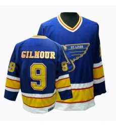 Men's CCM St. Louis Blues #9 Doug Gilmour Authentic Blue Throwback NHL Jersey