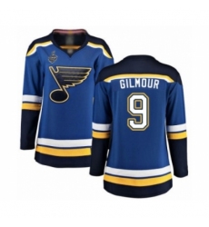Women's St. Louis Blues #9 Doug Gilmour Fanatics Branded Royal Blue Home Breakaway 2019 Stanley Cup Final Bound Hockey Jersey