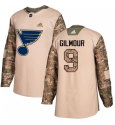 Youth Adidas St. Louis Blues #9 Doug Gilmour Authentic Camo Veterans Day Practice NHL Jersey