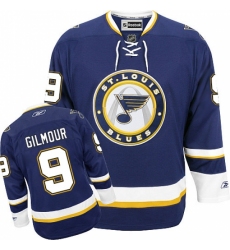 Youth Reebok St. Louis Blues #9 Doug Gilmour Authentic Navy Blue Third NHL Jersey