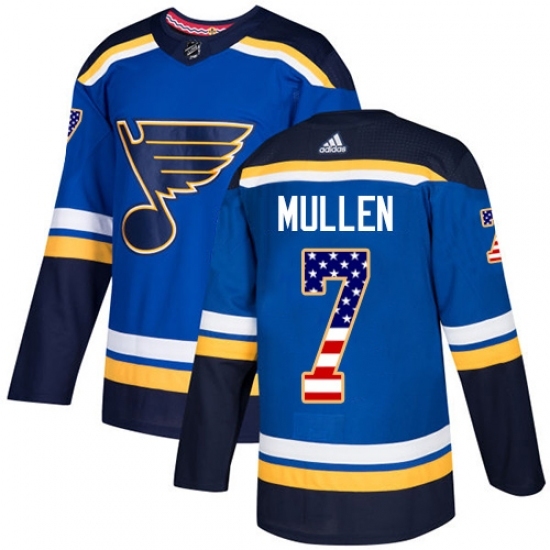 Men's Adidas St. Louis Blues #7 Joe Mullen Authentic Blue USA Flag Fashion NHL Jersey Men's Adidas St. Louis Blues #7 Joe Mullen Authentic Blue USA Flag Fashion NHL Jersey