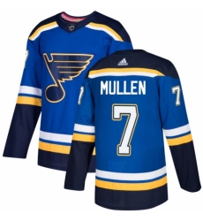 Men's Adidas St. Louis Blues #7 Joe Mullen Authentic Royal Blue Home NHL Jersey