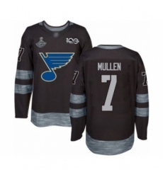 Men's St. Louis Blues #7 Joe Mullen Authentic Black 1917-2017 100th Anniversary 2019 Stanley Cup Champions Hockey Jersey Men's St. Louis Blues #7 Joe Mullen Authentic Black 1917-2017 100th Anniversary 2019 Stanley Cup Champions Hockey Jersey