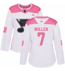 Women's Adidas St. Louis Blues #7 Joe Mullen Authentic White/Pink Fashion NHL Jersey Women's Adidas St. Louis Blues #7 Joe Mullen Authentic White/Pink Fashion NHL Jersey