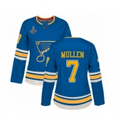 Women's St. Louis Blues #7 Joe Mullen Authentic Navy Blue Alternate 2019 Stanley Cup Champions Hockey Jersey Women's St. Louis Blues #7 Joe Mullen Authentic Navy Blue Alternate 2019 Stanley Cup Champions Hockey Jersey