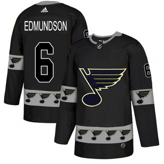 Men's Adidas St. Louis Blues #6 Joel Edmundson Authentic Black Team Logo Fashion NHL Jersey Men's Adidas St. Louis Blues #6 Joel Edmundson Authentic Black Team Logo Fashion NHL Jersey