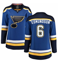Women's St. Louis Blues #6 Joel Edmundson Fanatics Branded Royal Blue Home Breakaway NHL Jersey Women's St. Louis Blues #6 Joel Edmundson Fanatics Branded Royal Blue Home Breakaway NHL Jersey