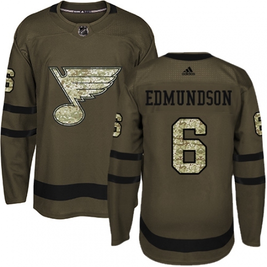 Youth Adidas St. Louis Blues #6 Joel Edmundson Authentic Green Salute to Service NHL Jersey Youth Adidas St. Louis Blues #6 Joel Edmundson Authentic Green Salute to Service NHL Jersey