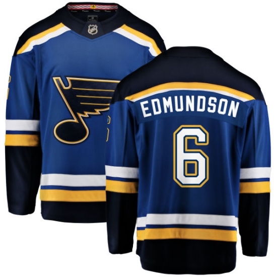 Youth St. Louis Blues #6 Joel Edmundson Fanatics Branded Royal Blue Home Breakaway NHL Jersey Youth St. Louis Blues #6 Joel Edmundson Fanatics Branded Royal Blue Home Breakaway NHL Jersey