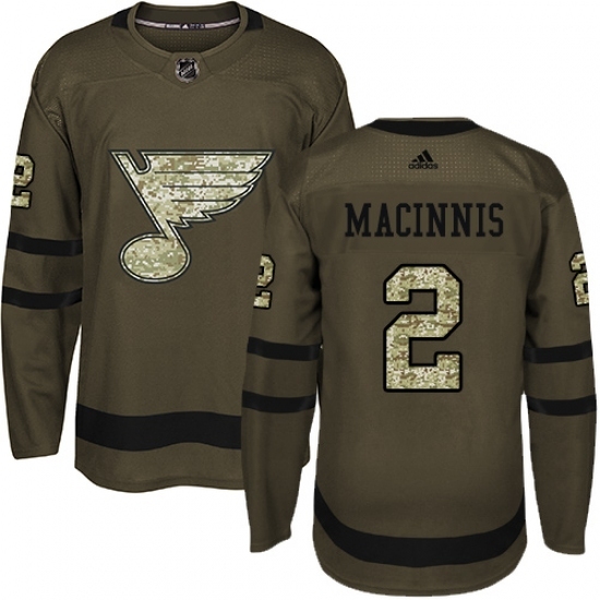 Men's Adidas St. Louis Blues #2 Al Macinnis Authentic Green Salute to Service NHL Jersey Men's Adidas St. Louis Blues #2 Al Macinnis Authentic Green Salute to Service NHL Jersey
