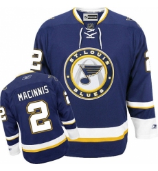 Men's Reebok St. Louis Blues #2 Al Macinnis Authentic Navy Blue Third NHL Jersey