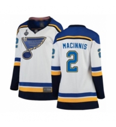 Women's St. Louis Blues #2 Al Macinnis Fanatics Branded White Away Breakaway 2019 Stanley Cup Final Bound Hockey Jersey