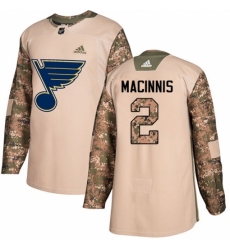 Youth Adidas St. Louis Blues #2 Al Macinnis Authentic Camo Veterans Day Practice NHL Jersey