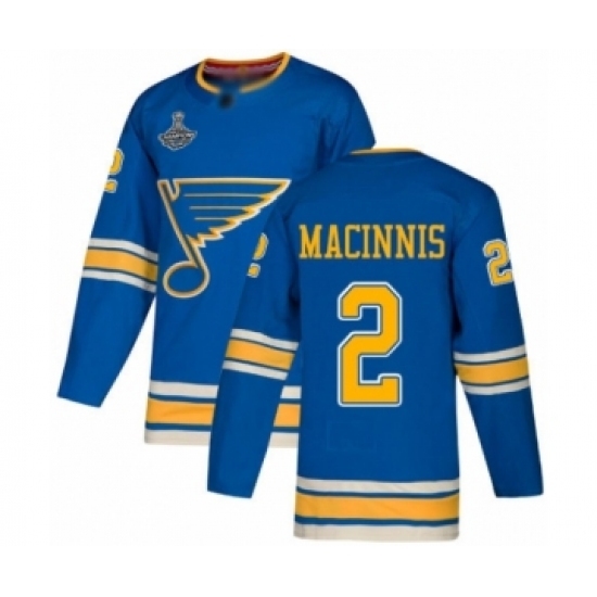 Youth St. Louis Blues #2 Al Macinnis Authentic Navy Blue Alternate 2019 Stanley Cup Champions Hockey Jersey Youth St. Louis Blues #2 Al Macinnis Authentic Navy Blue Alternate 2019 Stanley Cup Champions Hockey Jersey