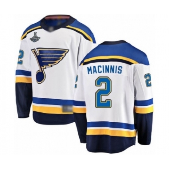Youth St. Louis Blues #2 Al Macinnis Fanatics Branded White Away Breakaway 2019 Stanley Cup Champions Hockey Jersey Youth St. Louis Blues #2 Al Macinnis Fanatics Branded White Away Breakaway 2019 Stanley Cup Champions Hockey Jersey