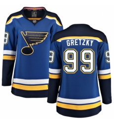 Women's St. Louis Blues #99 Wayne Gretzky Fanatics Branded Royal Blue Home Breakaway NHL Jersey