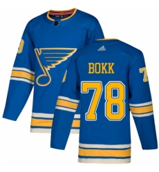 Men's Adidas St. Louis Blues #78 Dominik Bokk Authentic Navy Blue Alternate NHL Jersey