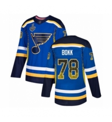 Men's St. Louis Blues #78 Dominik Bokk Authentic Blue Drift Fashion 2019 Stanley Cup Final Bound Hockey Jersey