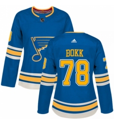 Women's Adidas St. Louis Blues #78 Dominik Bokk Authentic Navy Blue Alternate NHL Jersey