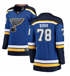 Women's St. Louis Blues #78 Dominik Bokk Fanatics Branded Royal Blue Home Breakaway NHL Jersey