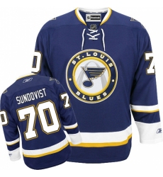 Women's Reebok St. Louis Blues #70 Oskar Sundqvist Authentic Navy Blue Third NHL Jersey Women's Reebok St. Louis Blues #70 Oskar Sundqvist Authentic Navy Blue Third NHL Jersey