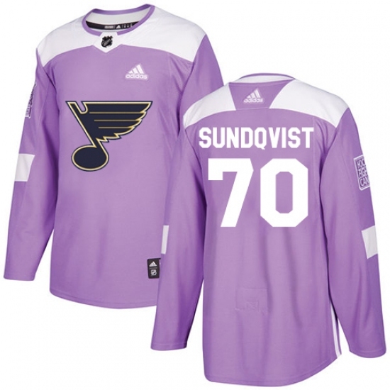 Youth Adidas St. Louis Blues #70 Oskar Sundqvist Authentic Purple Fights Cancer Practice NHL Jersey Youth Adidas St. Louis Blues #70 Oskar Sundqvist Authentic Purple Fights Cancer Practice NHL Jersey