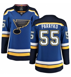 Women's St. Louis Blues #55 Colton Parayko Fanatics Branded Royal Blue Home Breakaway NHL Jersey