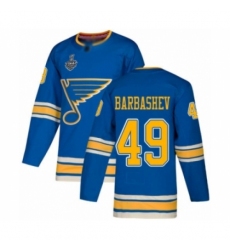 Men's St. Louis Blues #49 Ivan Barbashev Authentic Navy Blue Alternate 2019 Stanley Cup Final Bound Hockey Jersey