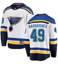 Men's St. Louis Blues #49 Ivan Barbashev Fanatics Branded White Away Breakaway NHL Jersey