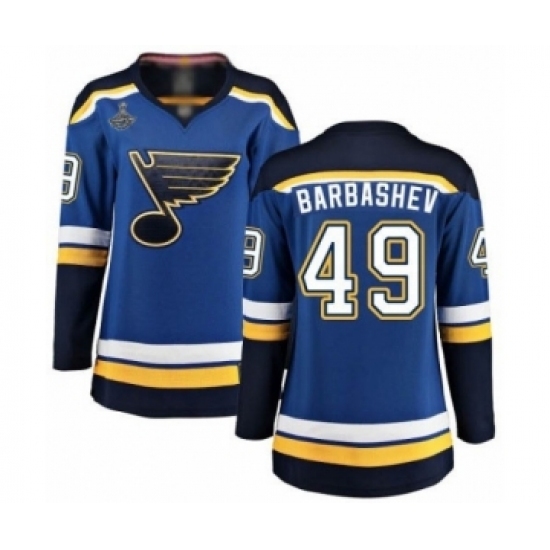 Women's St. Louis Blues #49 Ivan Barbashev Fanatics Branded Royal Blue Home Breakaway 2019 Stanley Cup Champions Hockey Jersey Women's St. Louis Blues #49 Ivan Barbashev Fanatics Branded Royal Blue Home Breakaway 2019 Stanley Cup Champions Hockey Jersey