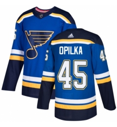 Men's Adidas St. Louis Blues #45 Luke Opilka Authentic Royal Blue Home NHL Jersey Men's Adidas St. Louis Blues #45 Luke Opilka Authentic Royal Blue Home NHL Jersey