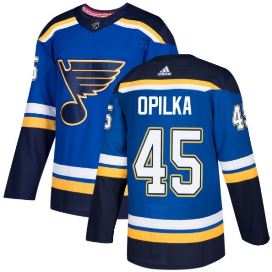 Men's Adidas St. Louis Blues #45 Luke Opilka Authentic Royal Blue Home NHL Jersey Men's Adidas St. Louis Blues #45 Luke Opilka Authentic Royal Blue Home NHL Jersey