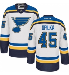 Men's Reebok St. Louis Blues #45 Luke Opilka Authentic White Away NHL Jersey Men's Reebok St. Louis Blues #45 Luke Opilka Authentic White Away NHL Jersey