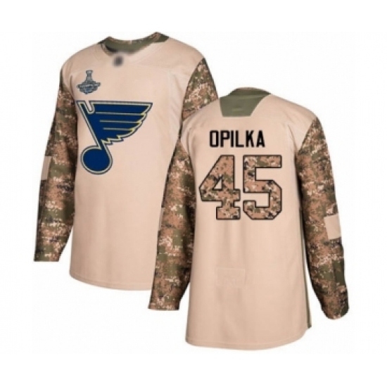 Men's St. Louis Blues #45 Luke Opilka Authentic Camo Veterans Day Practice 2019 Stanley Cup Champions Hockey Jersey Men's St. Louis Blues #45 Luke Opilka Authentic Camo Veterans Day Practice 2019 Stanley Cup Champions Hockey Jersey