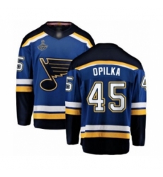Men's St. Louis Blues #45 Luke Opilka Fanatics Branded Royal Blue Home Breakaway 2019 Stanley Cup Champions Hockey Jersey