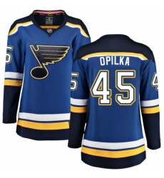 Women's St. Louis Blues #45 Luke Opilka Fanatics Branded Royal Blue Home Breakaway NHL Jersey Women's St. Louis Blues #45 Luke Opilka Fanatics Branded Royal Blue Home Breakaway NHL Jersey