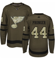 Men's Adidas St. Louis Blues #44 Chris Pronger Authentic Green Salute to Service NHL Jersey Men's Adidas St. Louis Blues #44 Chris Pronger Authentic Green Salute to Service NHL Jersey