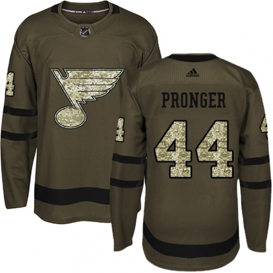 Men's Adidas St. Louis Blues #44 Chris Pronger Authentic Green Salute to Service NHL Jersey Men's Adidas St. Louis Blues #44 Chris Pronger Authentic Green Salute to Service NHL Jersey