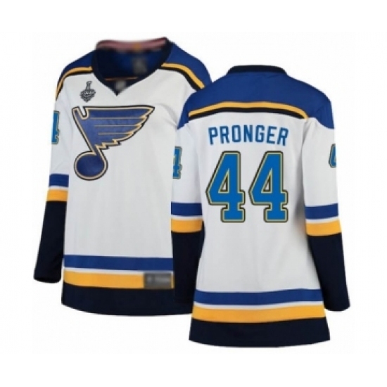 Women's St. Louis Blues #44 Chris Pronger Fanatics Branded White Away Breakaway 2019 Stanley Cup Final Bound Hockey Jersey Women's St. Louis Blues #44 Chris Pronger Fanatics Branded White Away Breakaway 2019 Stanley Cup Final Bound Hockey Jersey