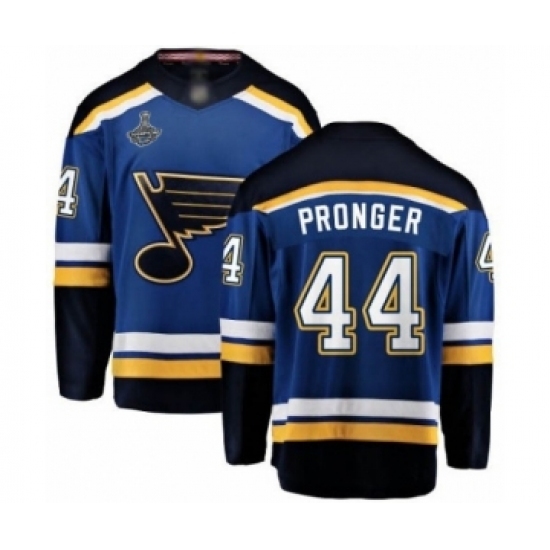 Youth St. Louis Blues #44 Chris Pronger Fanatics Branded Royal Blue Home Breakaway 2019 Stanley Cup Champions Hockey Jersey Youth St. Louis Blues #44 Chris Pronger Fanatics Branded Royal Blue Home Breakaway 2019 Stanley Cup Champions Hockey Jersey