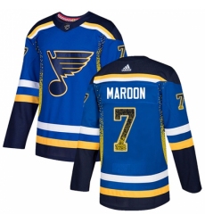 Men's Adidas St. Louis Blues #7 Patrick Maroon Authentic Blue Drift Fashion NHL Jersey