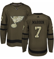 Men's Adidas St. Louis Blues #7 Patrick Maroon Authentic Green Salute to Service NHL Jersey