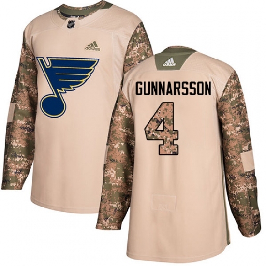 Men's Adidas St. Louis Blues #4 Carl Gunnarsson Authentic Camo Veterans Day Practice NHL Jersey Men's Adidas St. Louis Blues #4 Carl Gunnarsson Authentic Camo Veterans Day Practice NHL Jersey